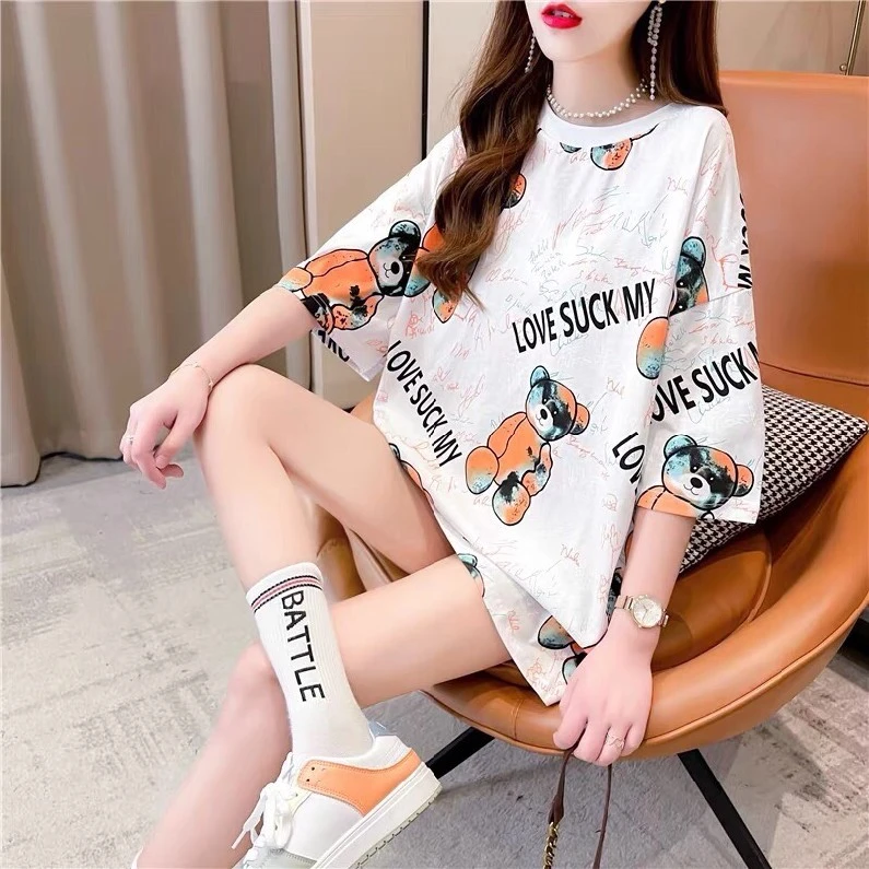 Oversized Comfort Cotton Tee - Women's Relaxed Fit T-Shirt
