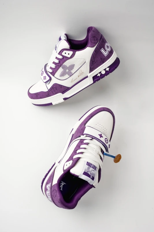 Louis Vuitton Monogram Purple and White Luxury Designer Sneakers
