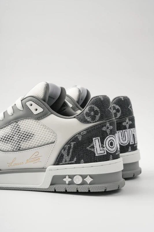 Louis Vuitton Monogram Grey and White Premium Designer Sneakers