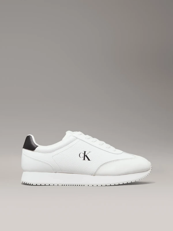 Calvin Klein Jeans Men's White Leather Sneakers