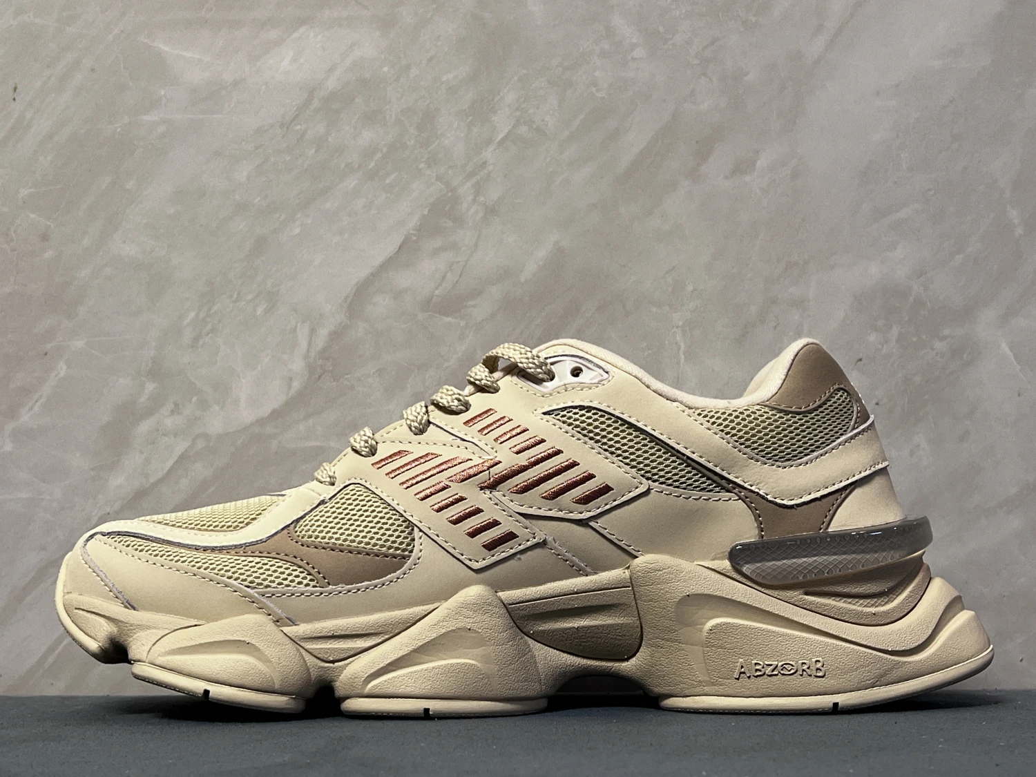 New Balance Cream Mocha ABZORB Chunky Sneakers – Retro Lifestyle Running Shoes