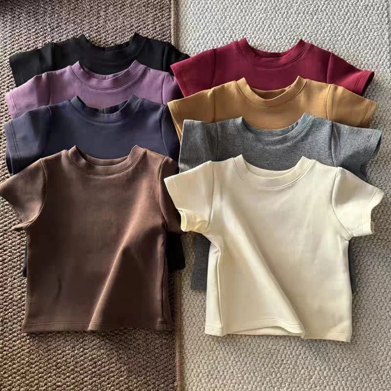 Kids Plain Cotton T-Shirt - Comfortable & Versatile Basic Tee