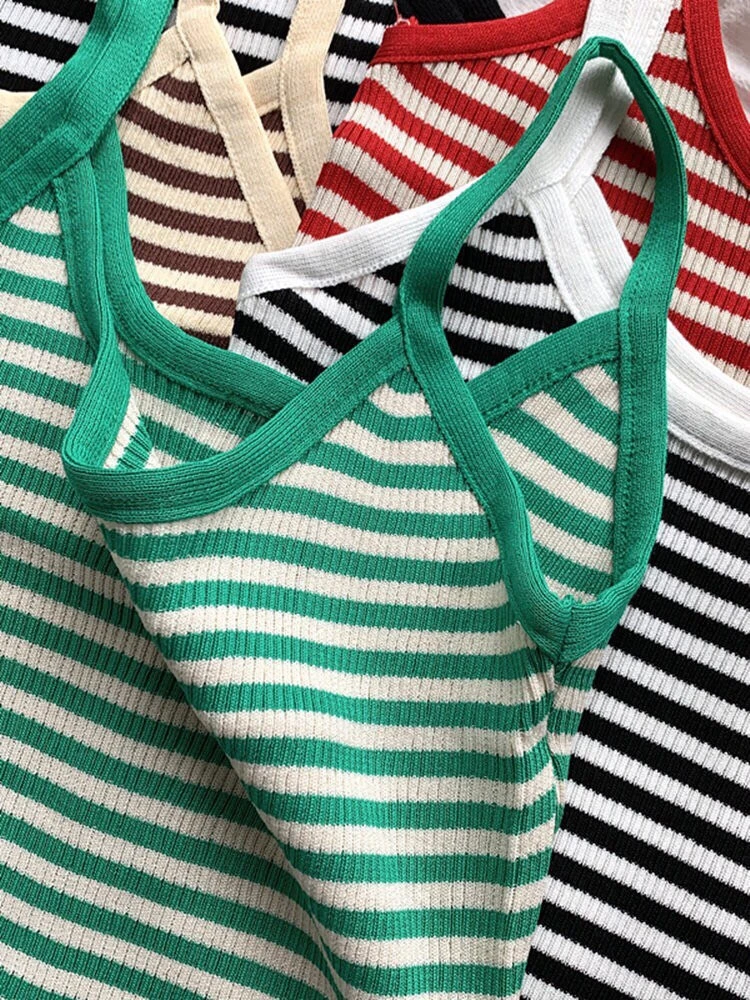 Women's Houndstooth Sleeveless Halter Neck Vest Top