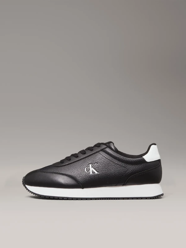 Calvin Klein Jeans Men’s Black Leather Sneakers