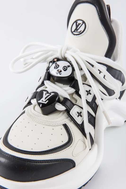 Louis Vuitton Panda Charm Platform Sneakers – Black & White Chunky Fashion Trainers