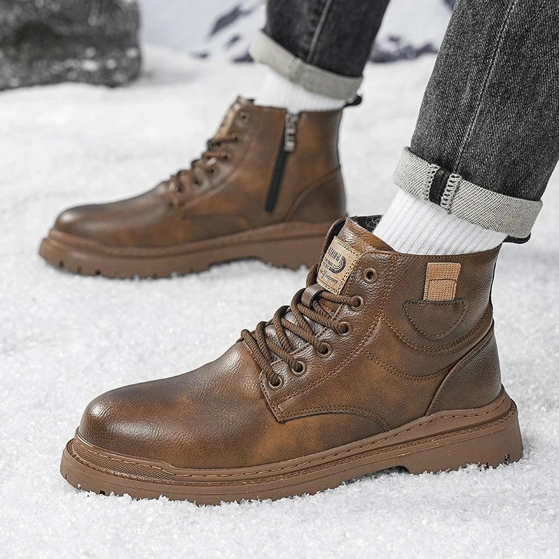 Men’s Casual Leather Motorcycle Ankle Boots