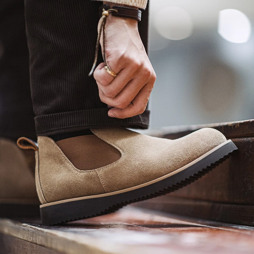 Retro Suede Slip-On Chelsea Boots for Men