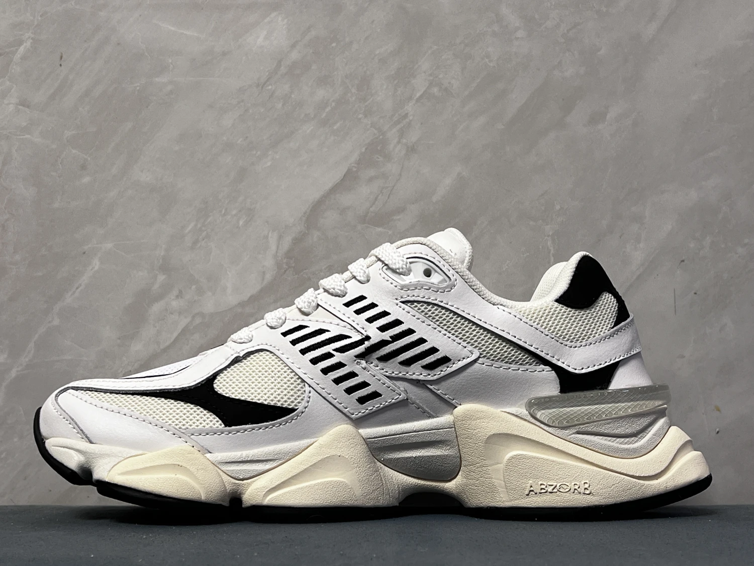 New Balance White Black ABZORB Chunky Sneakers – Premium Retro Lifestyle Running Shoes