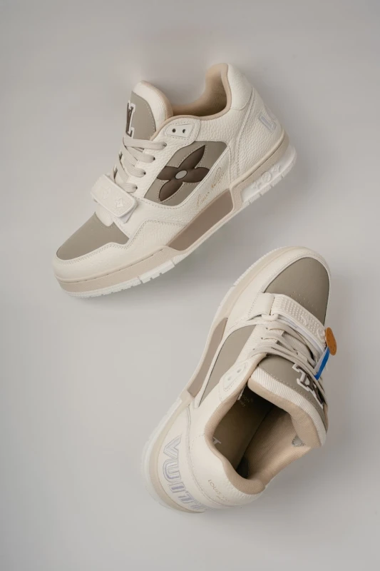 Louis Vuitton Ivory Mocha Strap Sneakers