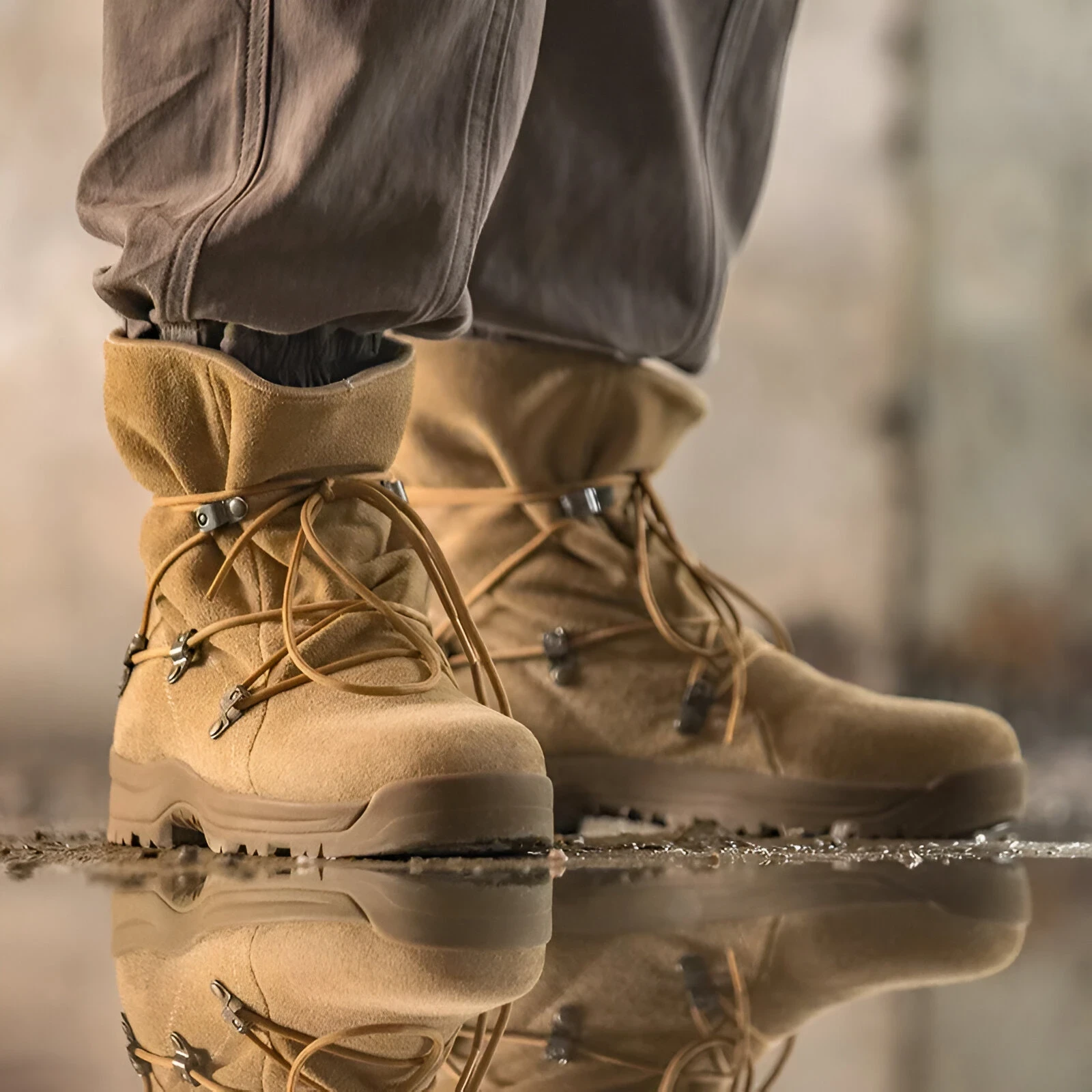 Men’s Vintage High-Top Desert Work Boots – Indestructible Outdoor Cowboy Style