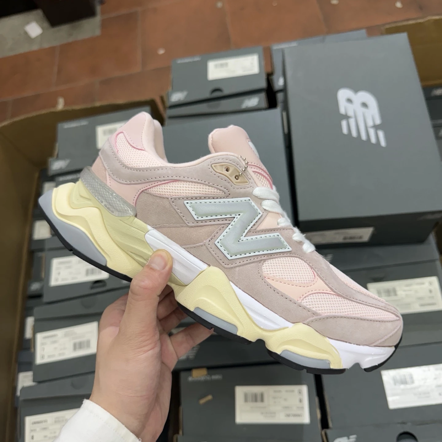 New Balance Blush Pink Chunky Sneakers