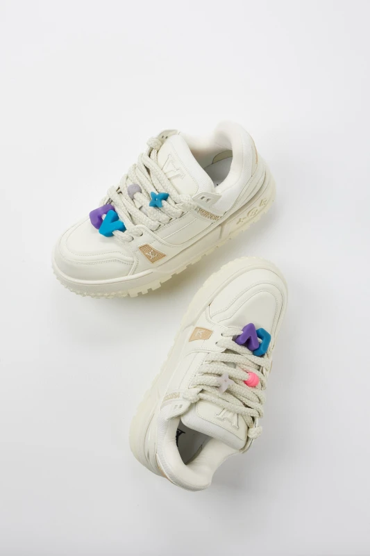 Louis Vuitton Cream Leather Trainer Sneakers – Ivory White Luxury Casual Shoes