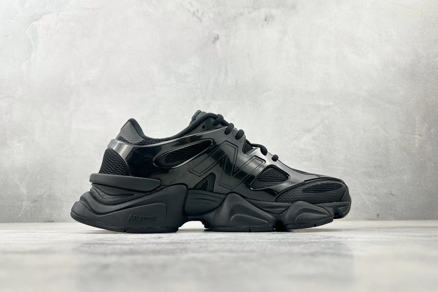 New Balance 9060 Stealth Gloss Triple Black Sneakers – Premium Futuristic Chunky Lifestyle Shoes With Oversized ABZORB Sole For Men & Women