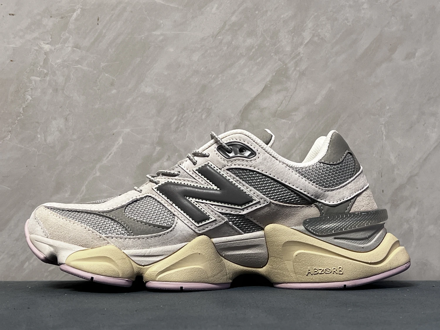 New Balance Grey Cream ABZORB Chunky Sneakers – Premium Retro Lifestyle Running Shoes