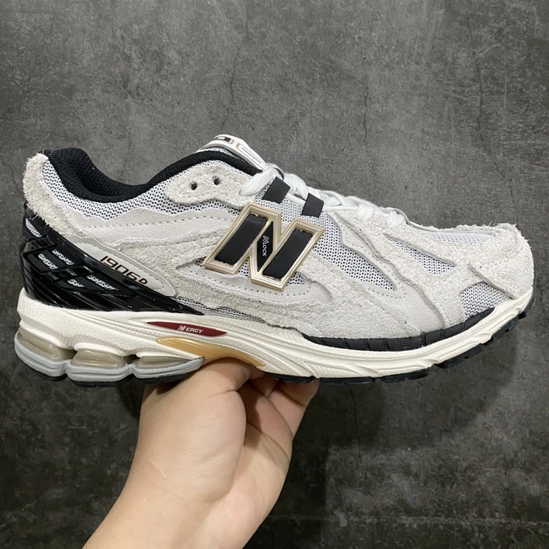 New Balance 1906D Protection Pack White Black Vintage Running Sneakers – Premium Distressed Suede Retro Streetwear Shoes With N-ergy Cushioning