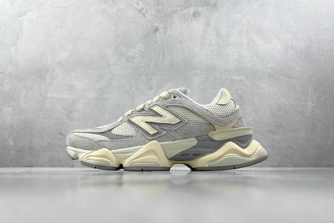 New Balance Grey Cream Chunky Sneakers