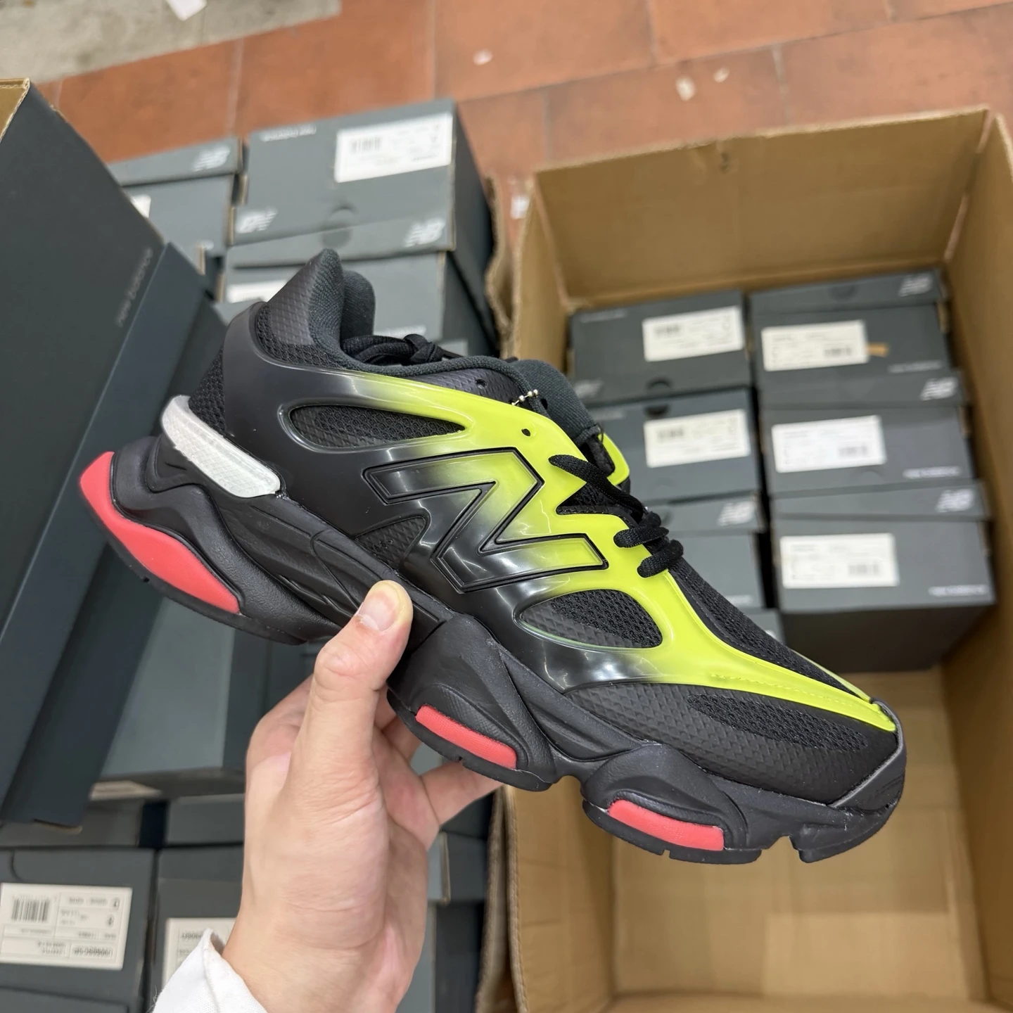 New Balance 9060 “Volt Pulse” Chunky Sneakers – Black Neon  Colors