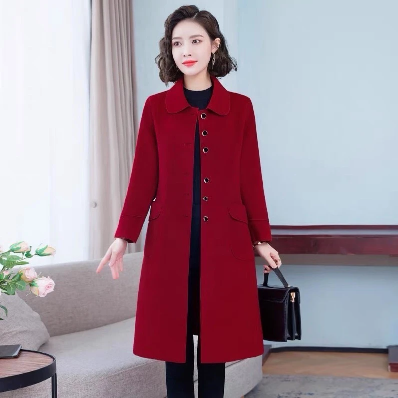 Women's Long Wool Coat - Elegant & Warm Winter Overcoat