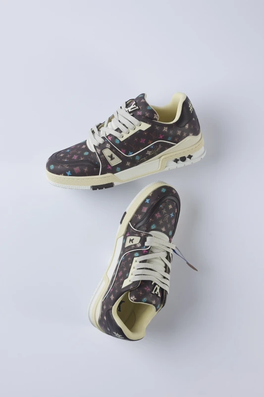 Louis Vuitton Dark Brown Multicolor Monogram Low-Top Sneakers