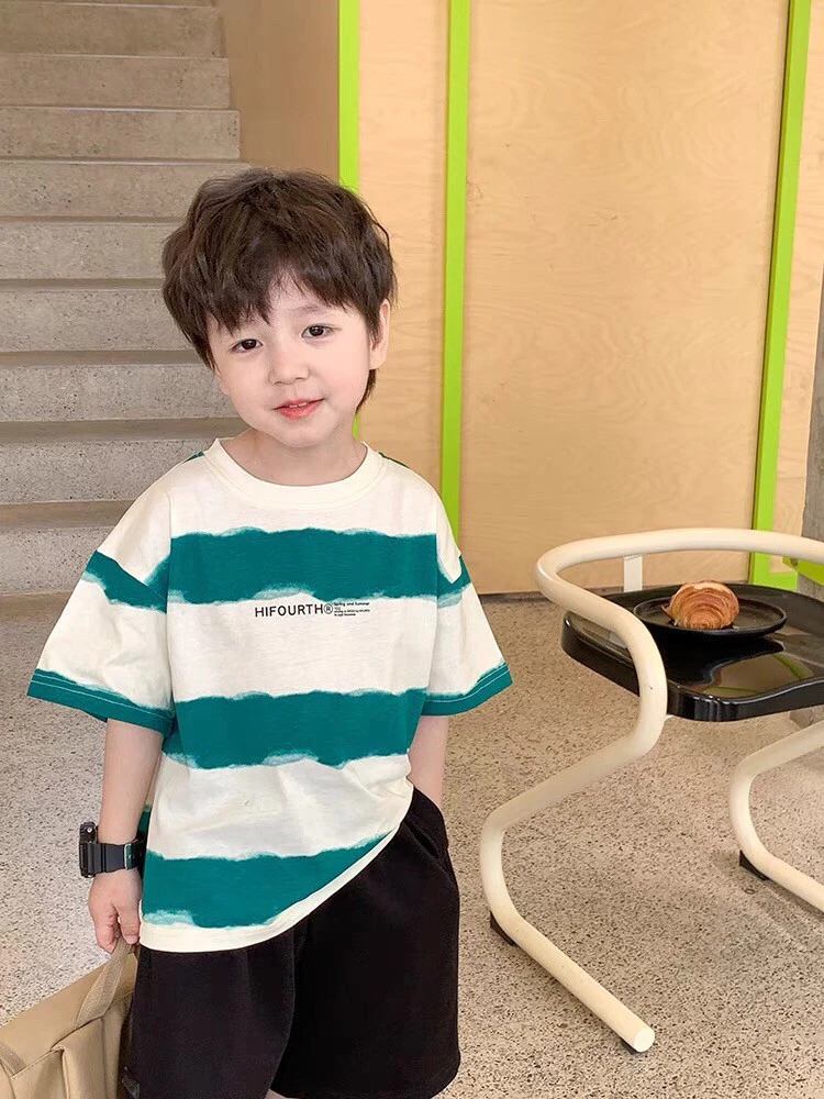 Kids Striped Short Sleeve T-Shirt - Comfy Cotton Tee for Boys & Girls