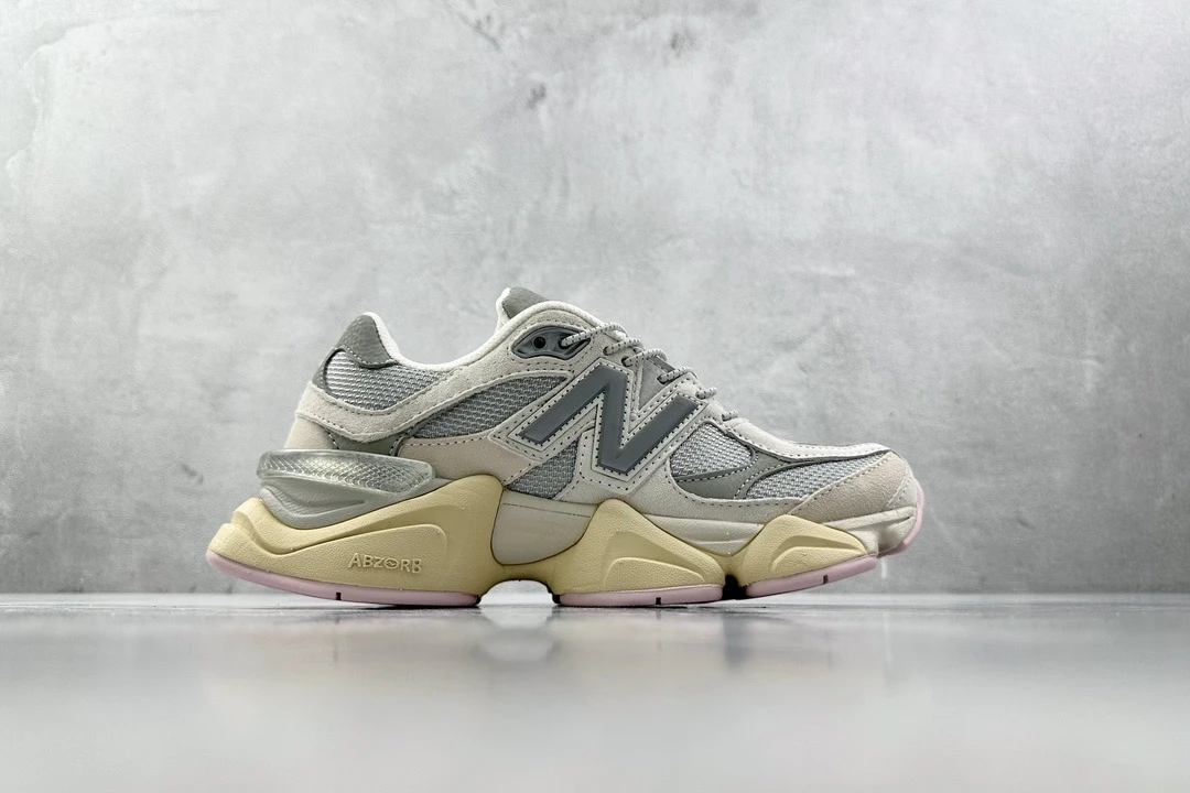 New Balance 9060 Grey Pink Premium Lifestyle Chunky Sneakers For Men & Women – Retro Streetwear Fashion Running Shoes With ABZORB Cushioning