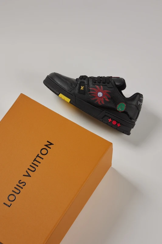 Louis Vuitton Black Multi-Color Artistic Graphic Low-Top Sneakers