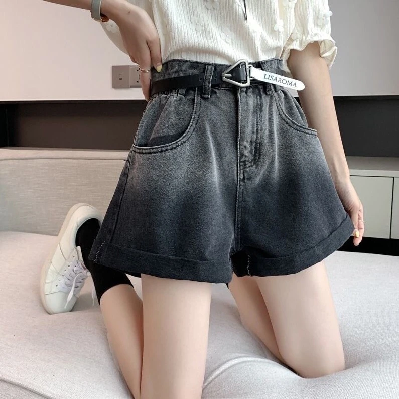 Women's High-Waist Denim Shorts - Classic Fit, Flattering Style