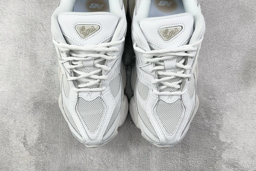New Balance 9060 Triple White Chunky Sneakers – Premium All White Retro Running Inspired Lifestyle Shoes With ABZORB Comfort For Men & Women