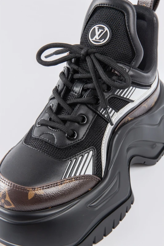 Louis Vuitton Noir Monogram Wave Platform Sneakers – Luxury Chunky Designer Trainers