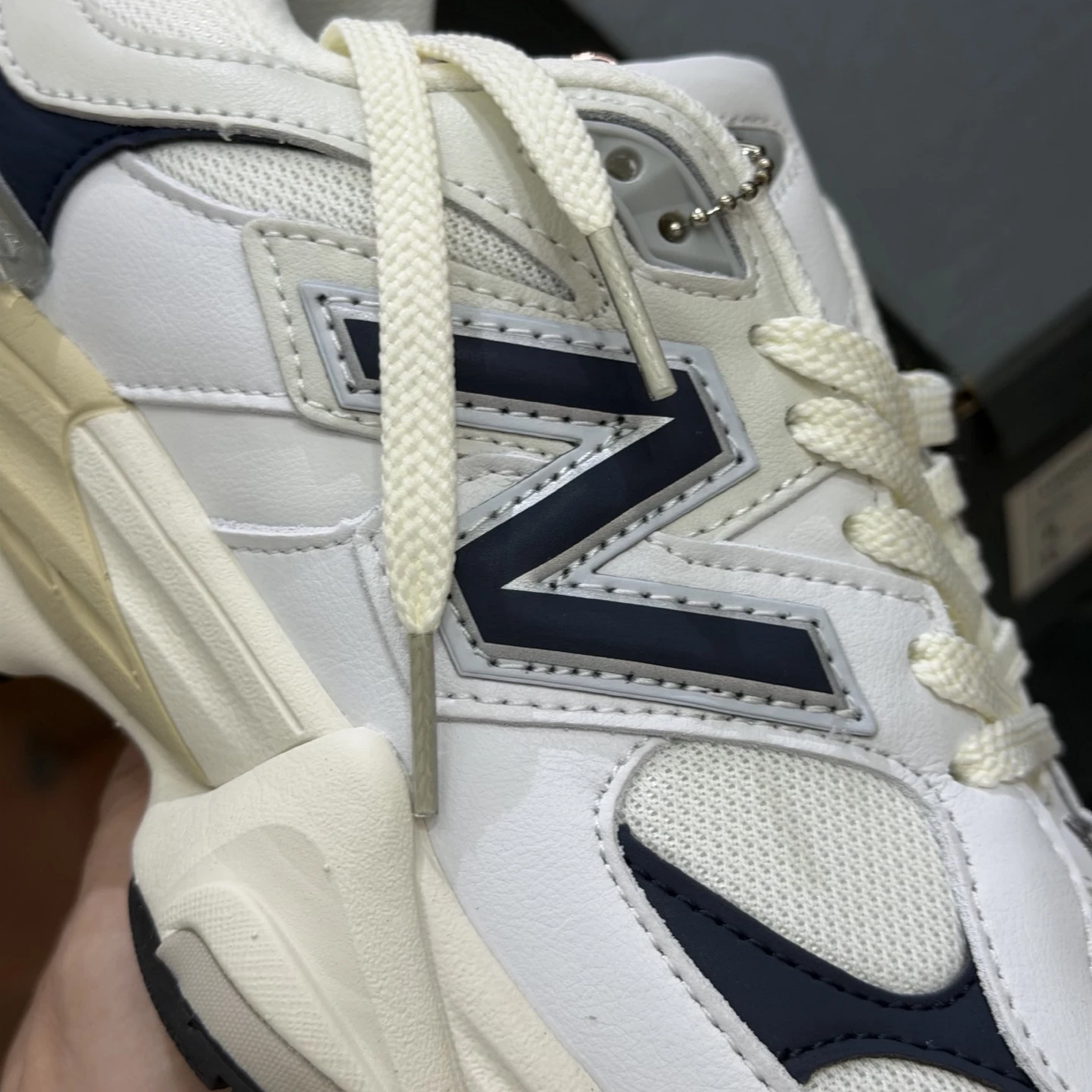 New Balance Chunky Runner Sneakers – White, Navy Blue & Cream