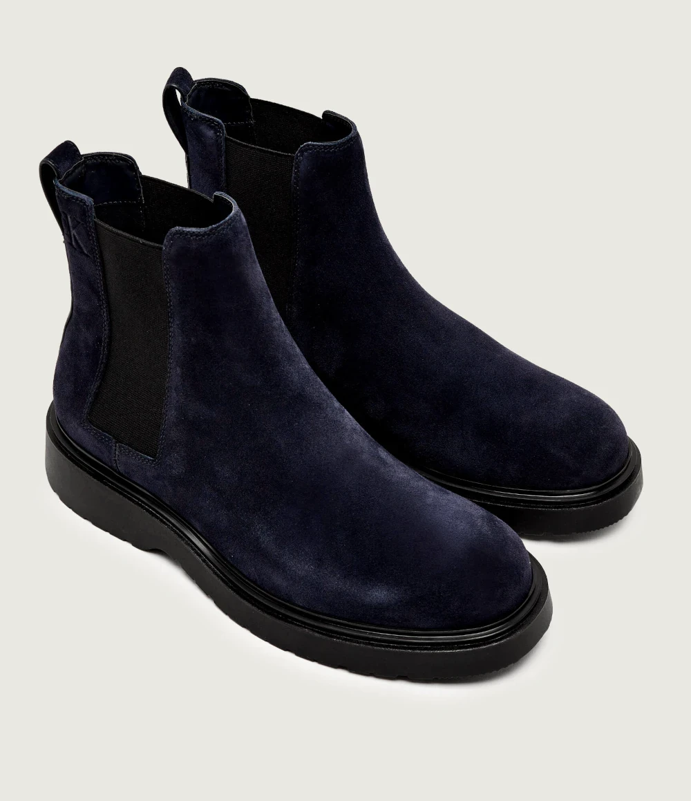 Calvin Klein Jeans Men’s Blue Suede Winter Ankle Boots
