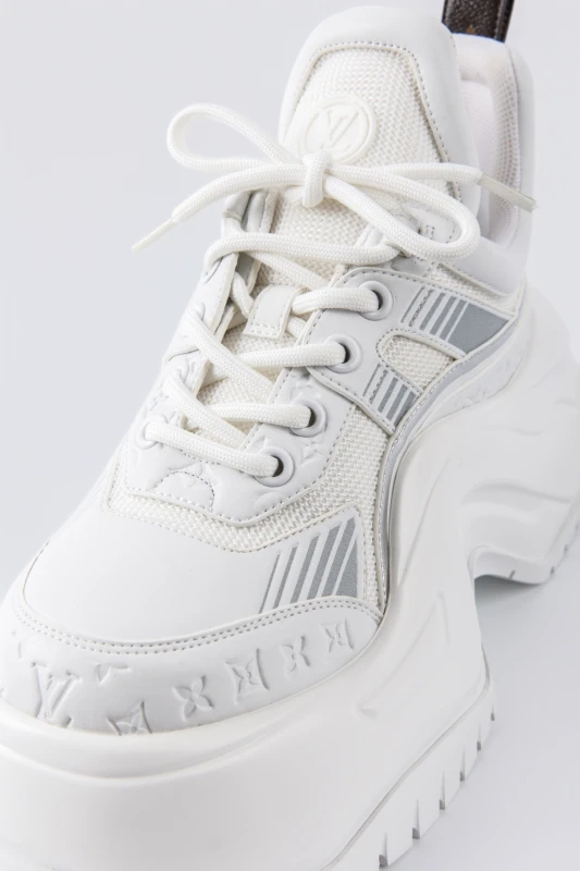Louis Vuitton All White Wave Platform Sneakers – Arctic Pearl Chunky Luxury Trainers
