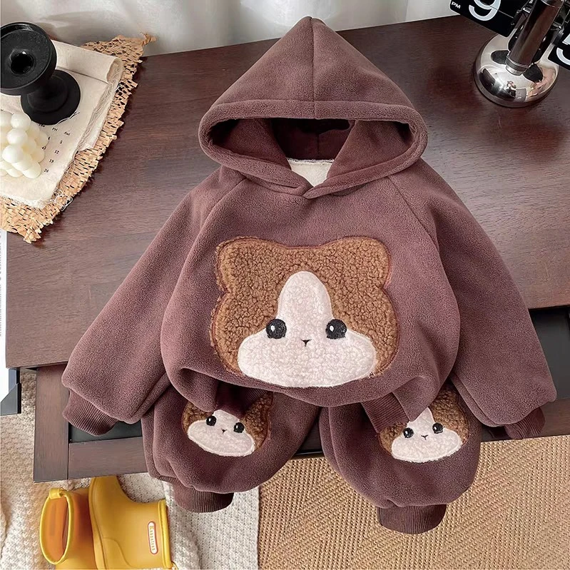 Cozy Kids Hooded Sweatshirt & Pants Set - Soft Fleece Loungewear