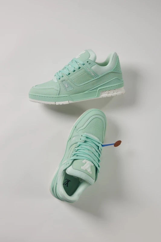 Louis Vuitton Mint Green Luxury Low-Top Sneakers