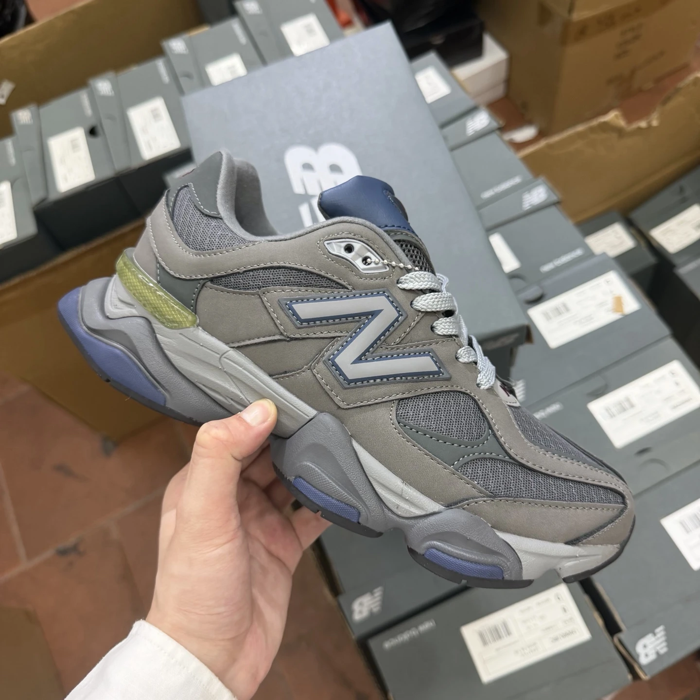 New Balance Chunky Runner Sneakers – Dark Grey, Navy Blue & Slate Purple