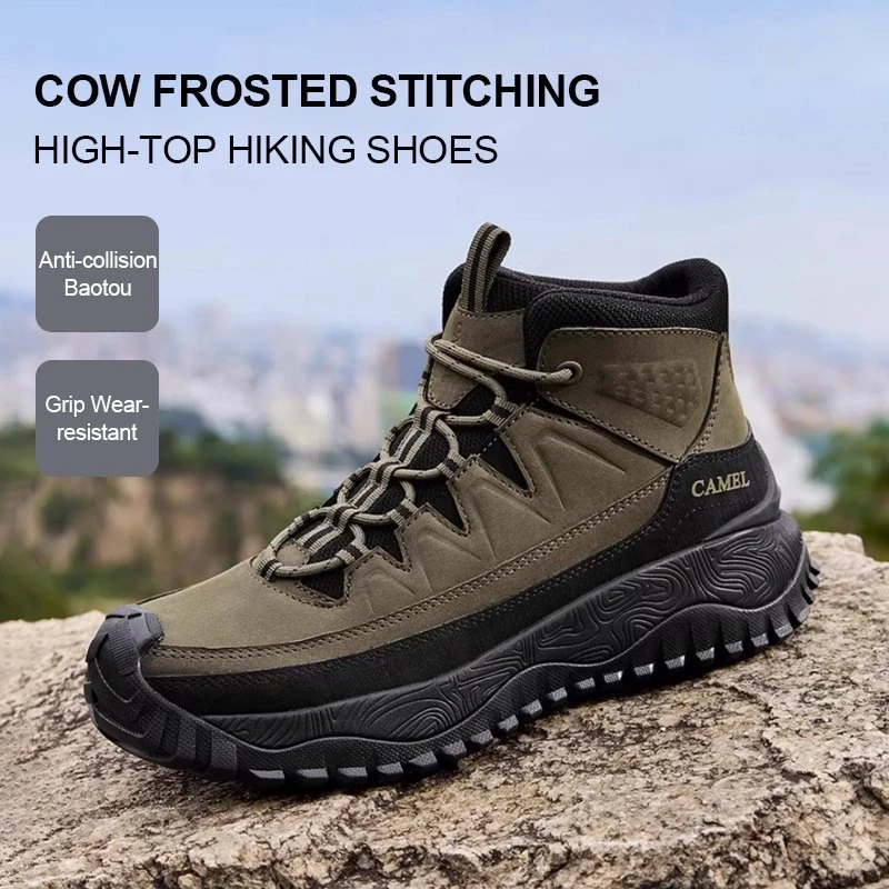 Men’s High-Top Winter Hiking Boots with Anti-Slip Support