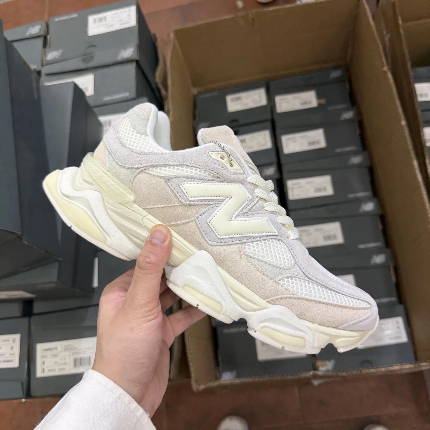 New Balance 9060 “Ivory Cloud” Chunky Sneakers – Cream White