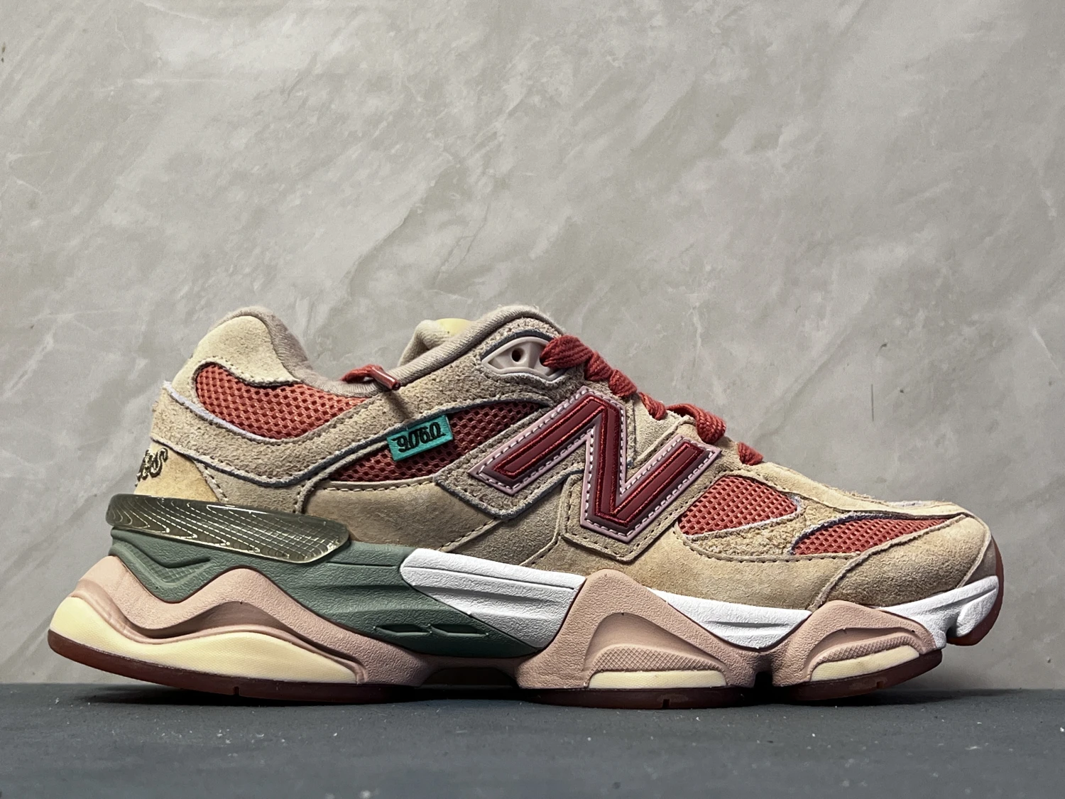 New Balance Beige Coral ABZORB Chunky Sneakers – Vintage Suede Retro Running Shoes