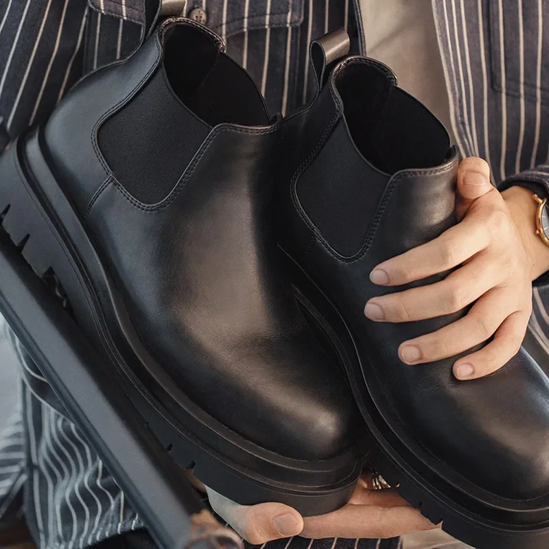 Men’s Split Leather Chelsea Boots