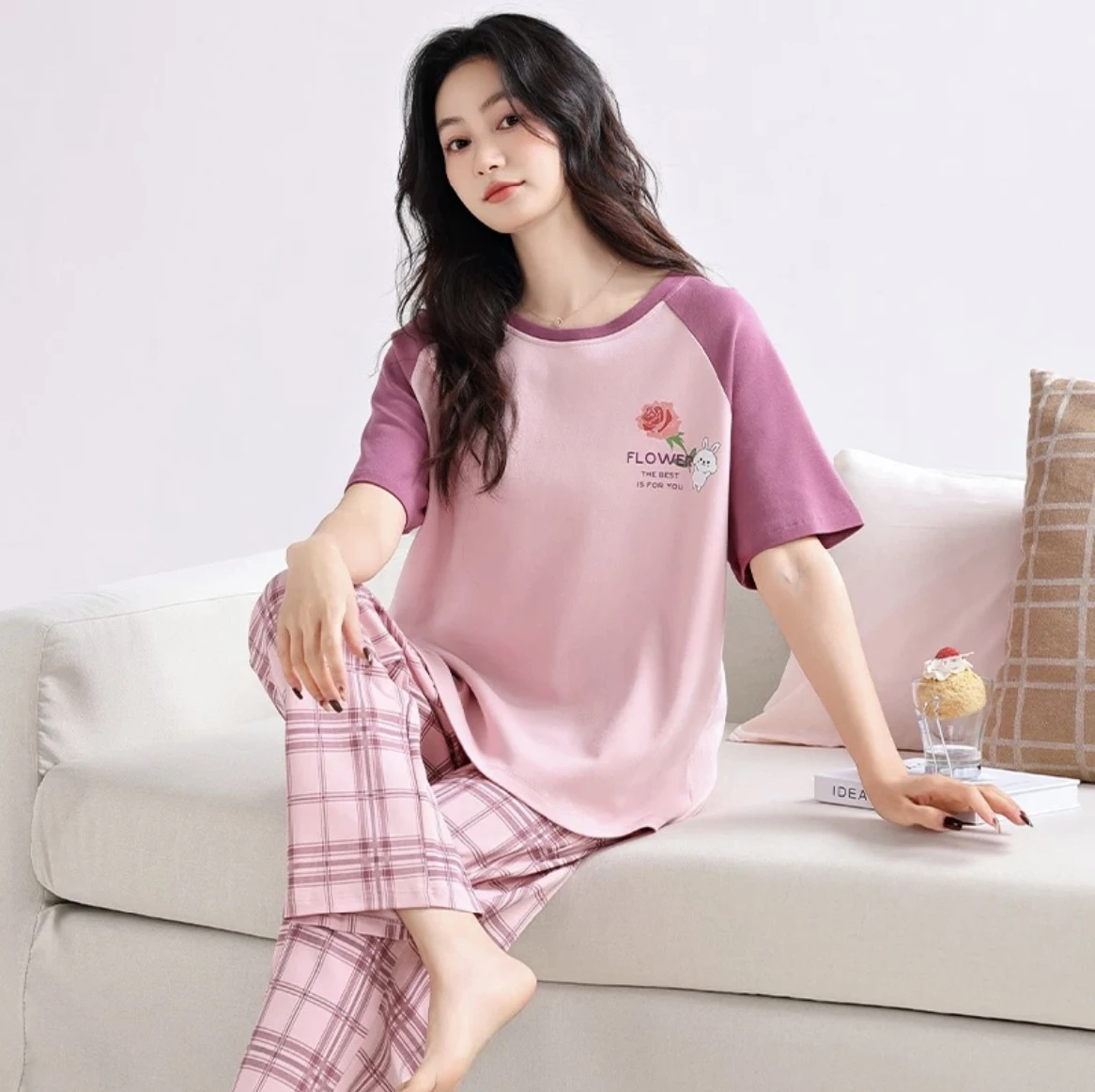 Women's Cozy Cotton Pajama Set - Soft Sleepwear & Loungewear