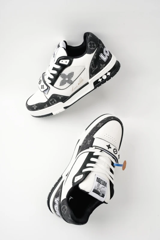 Louis Vuitton Monogram Black and White Luxury Designer Sneakers