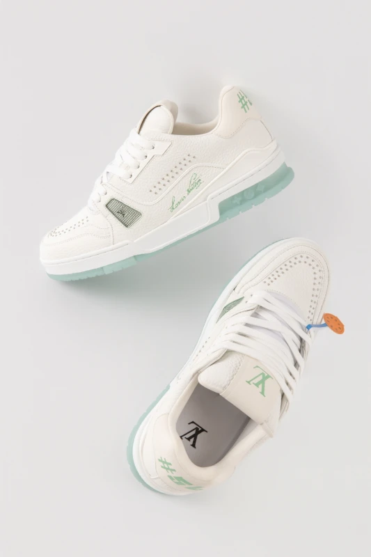 Louis Vuitton White Mint Luxury Sneakers