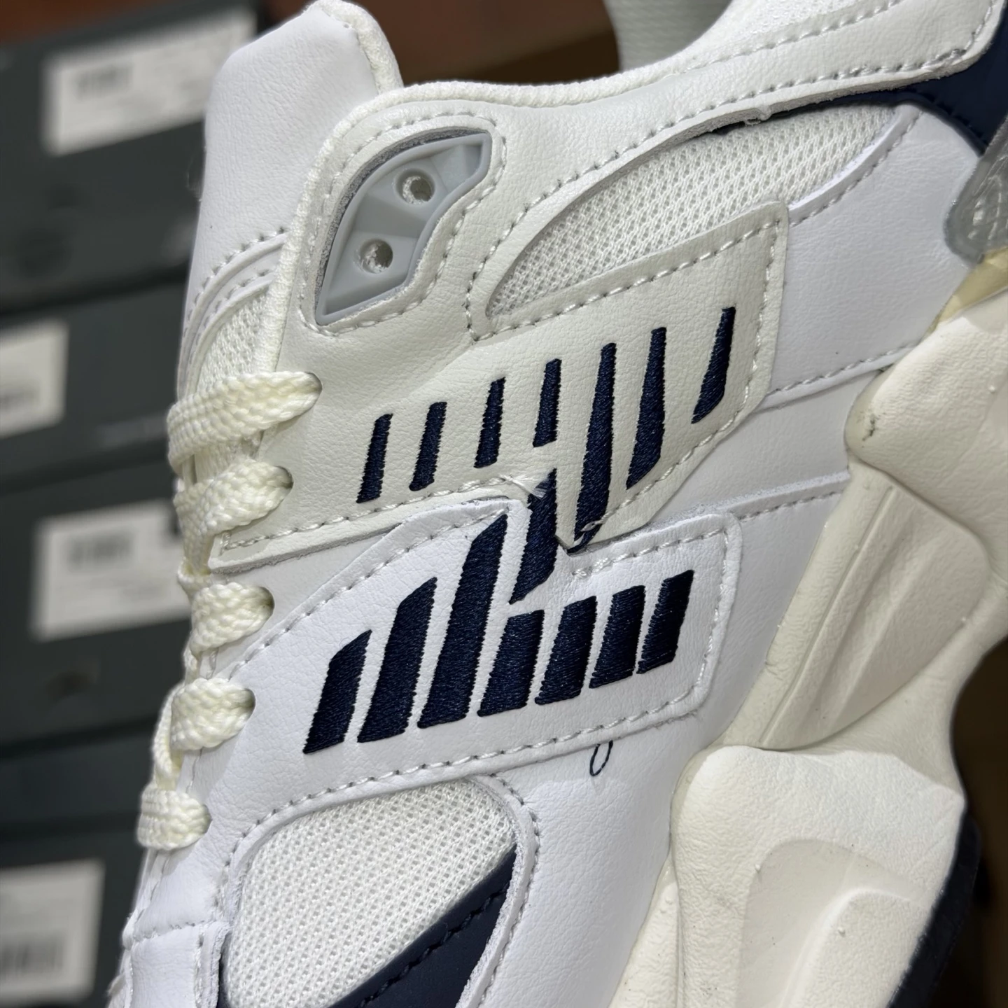 New Balance 9060 “Midnight Sail” Chunky Sneakers – White Navy  Colors