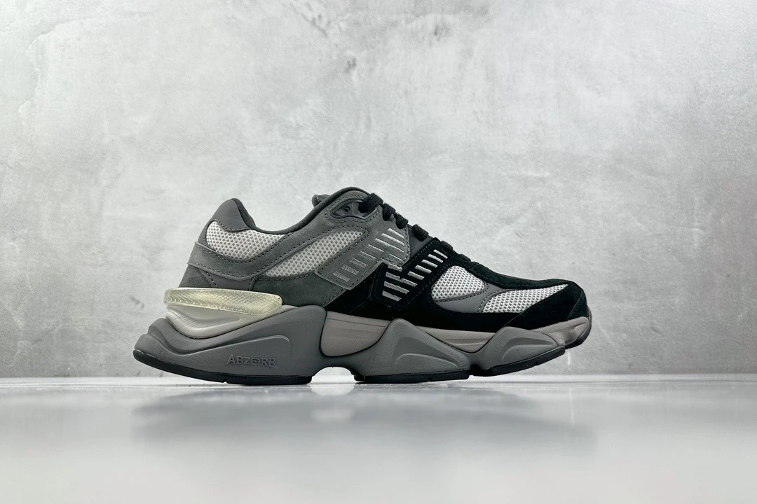 New Balance 9060 Grey Black Reflective Chunky Sneakers – Premium ABZORB Lifestyle Running Shoes For Men & Women With Futuristic Streetwear Design