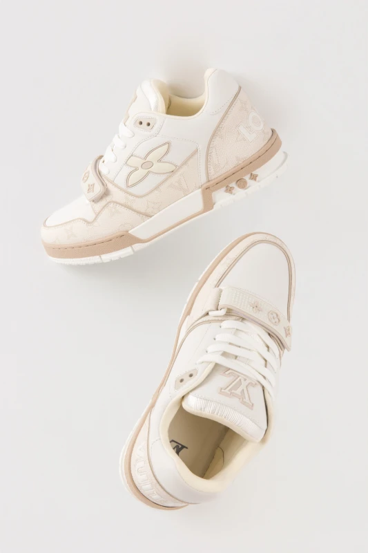 Louis Vuitton Monogram Cream and Beige Luxury Sneakers