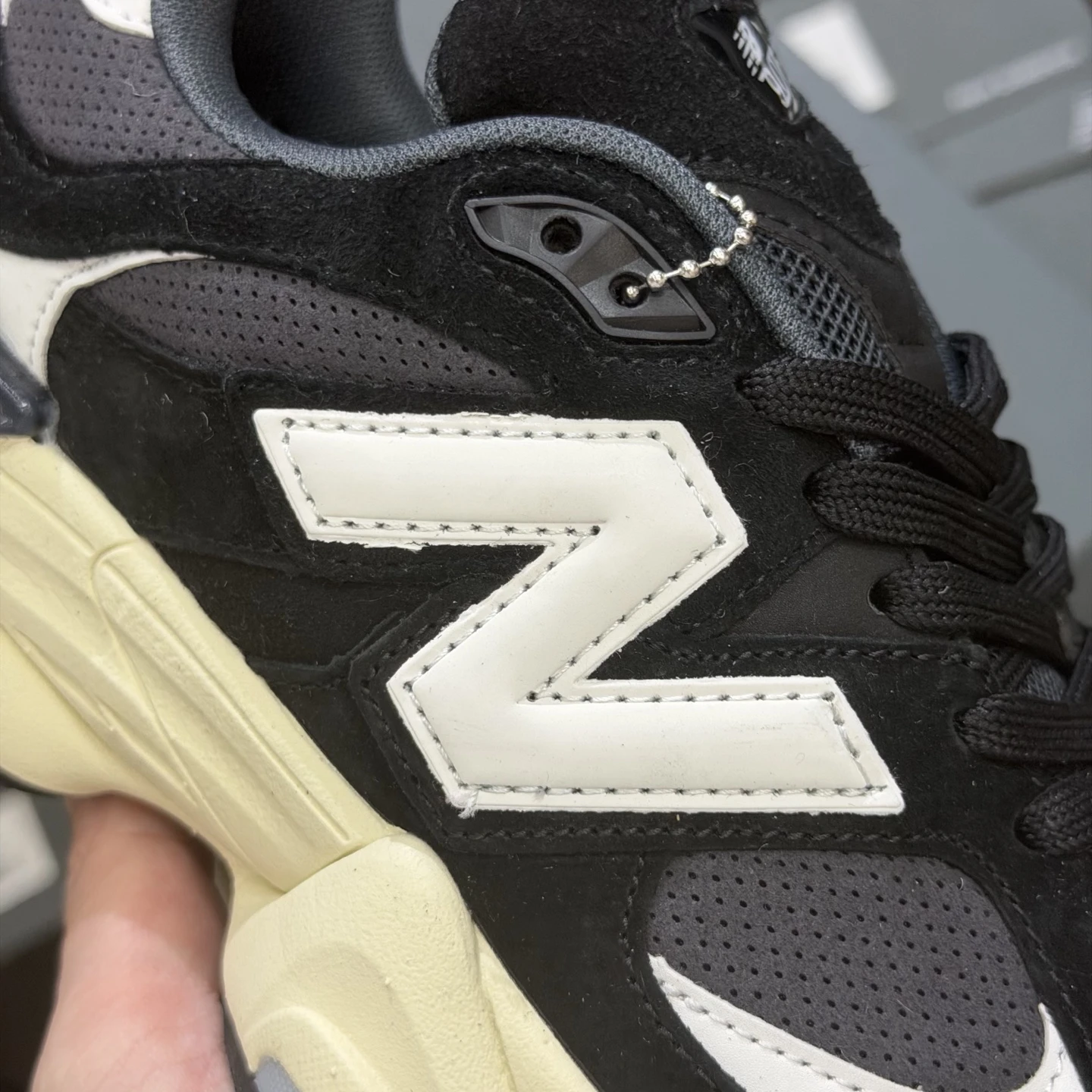 New Balance Black, White & Cream Chunky Runner Sneakers