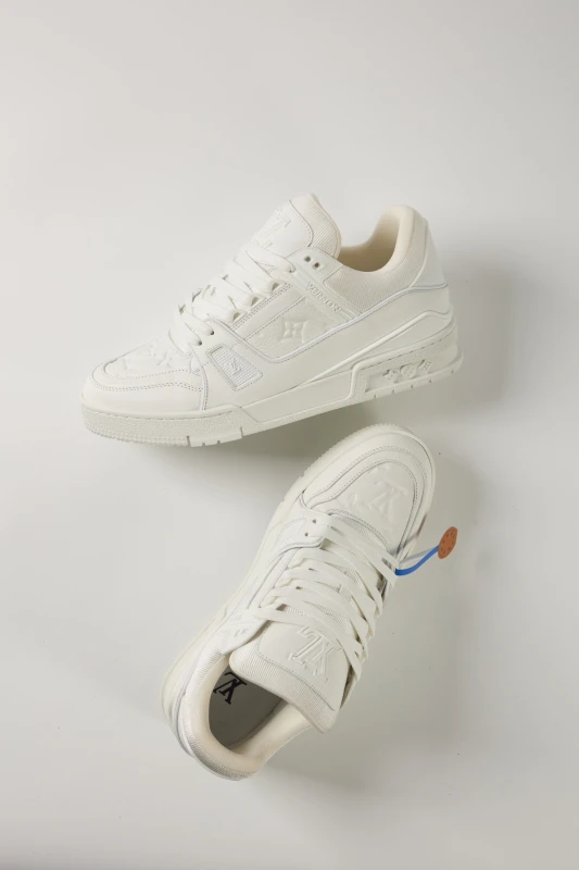 Louis Vuitton All-White Luxury Monogram Sneakers