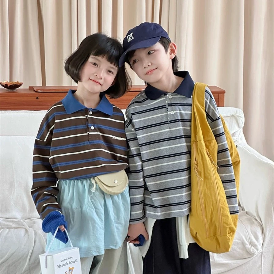 Kids Striped Crewneck Sweater - Cozy Cotton Blend for Boys & Girls