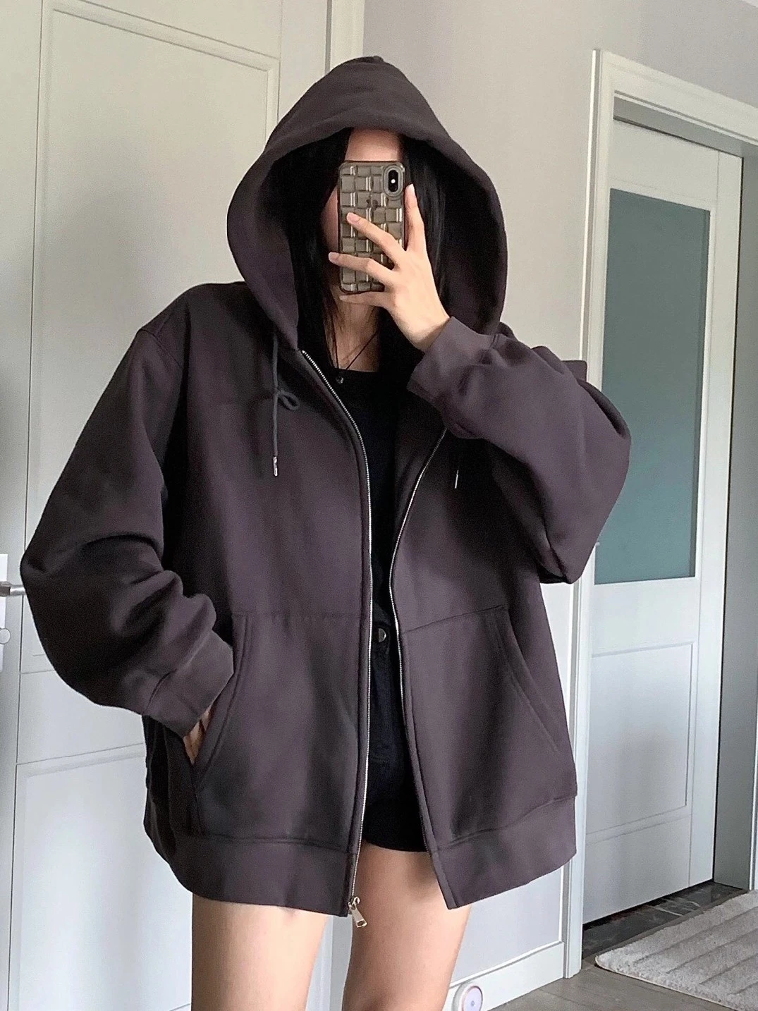 Womens Lightweight Zipper Coat - Casual Stand Collar Jacket