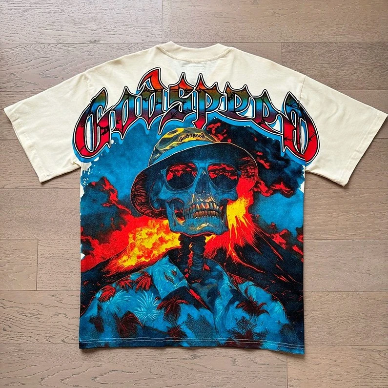 Men's Hell's Star Graphic T-Shirt - Cool Vintage Rock Band Style Tee